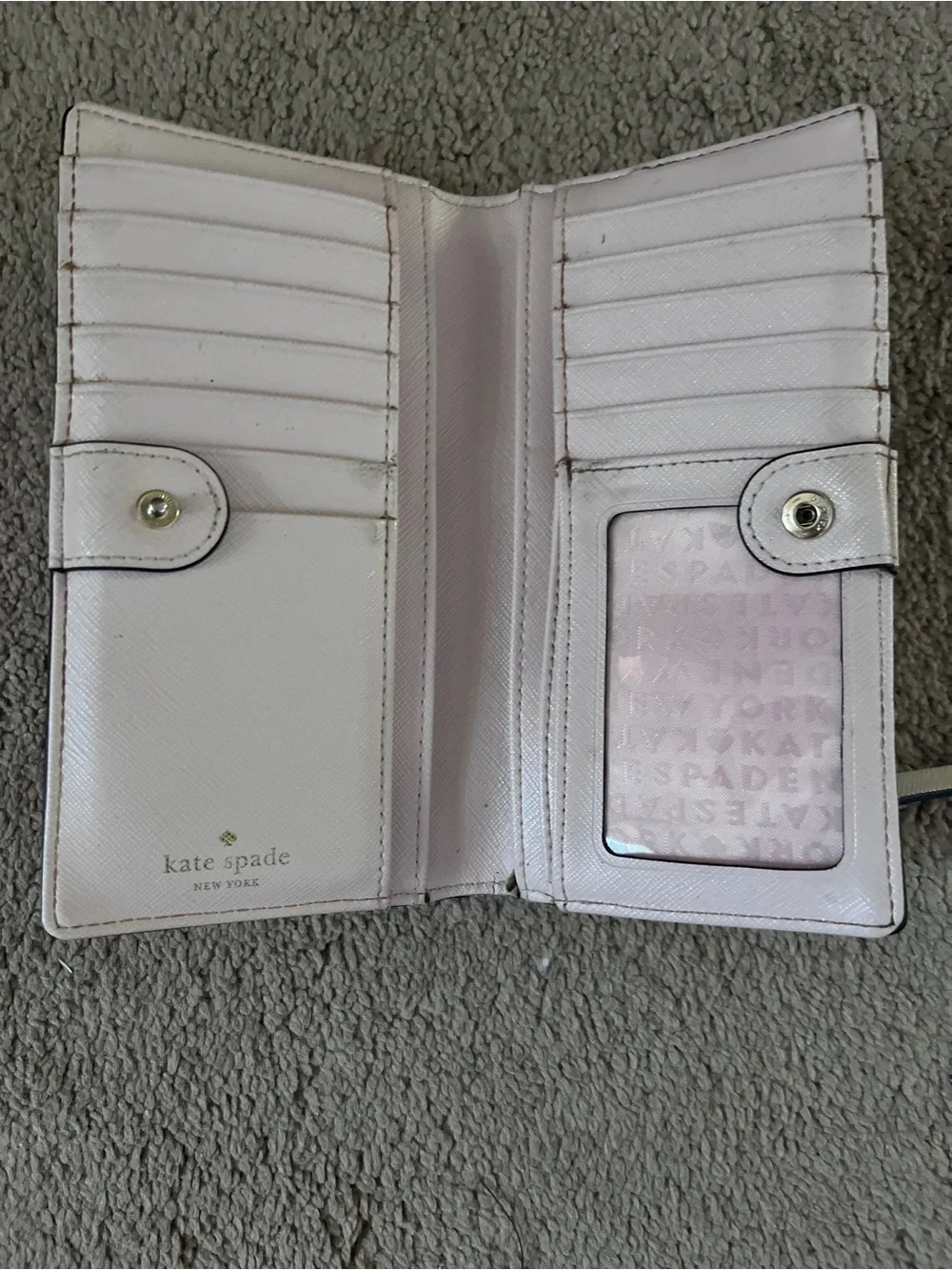 kate spade Light Gray Leather Zip Wallet